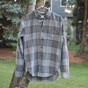 Lucky Brand Plaid Button Down Shirt Gray